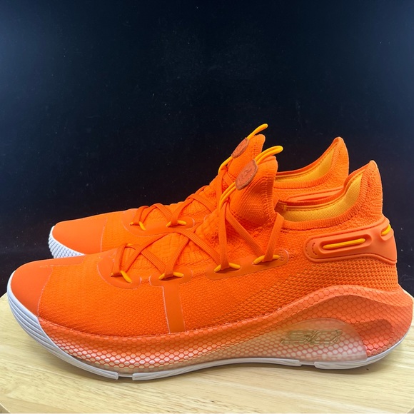 Under Armour Curry 6 Team Orange White Basketball Shoe 3022893-800 Men’s Sz 12.5 - Picture 4 of 10